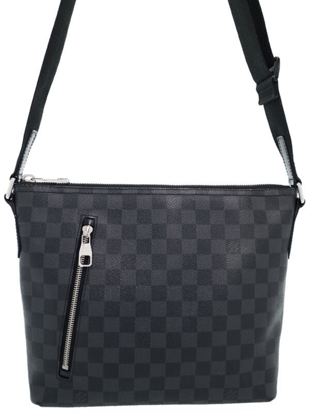 Louis Vuitton Damier Mick Shoulder Bag Canvas Leather Graphite Black